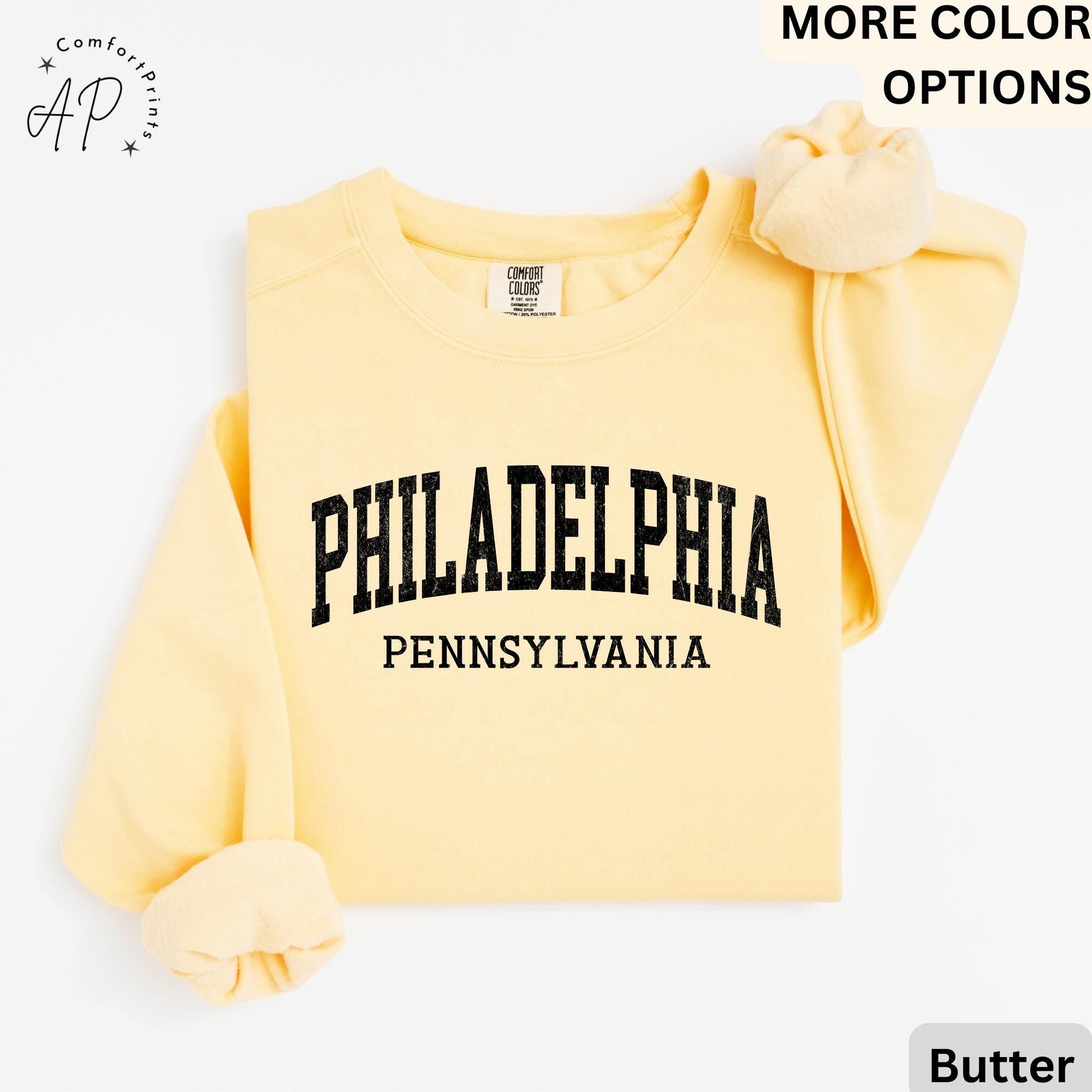 Philadelphia Pennsylvania Comfort Colors® Sweatshirt, Philly Souvenir Sweater, Philadelphia PA Travel Gift