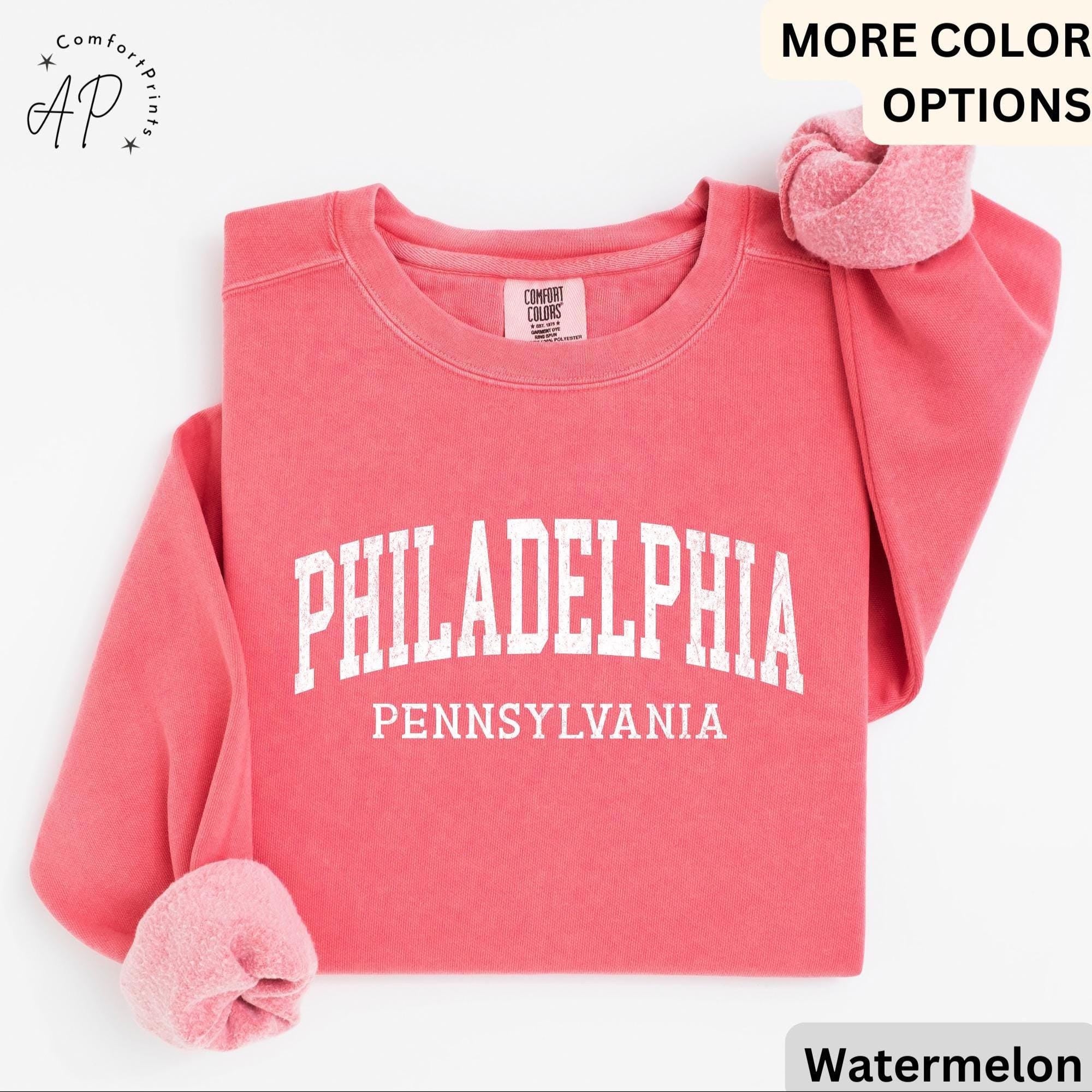 Philadelphia Pennsylvania Comfort Colors® Sweatshirt, Philly Souvenir Sweater, Philadelphia PA Travel Gift