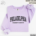 Philadelphia Pennsylvania Comfort Colors® Sweatshirt, Philly Souvenir Sweater, Philadelphia PA Travel Gift