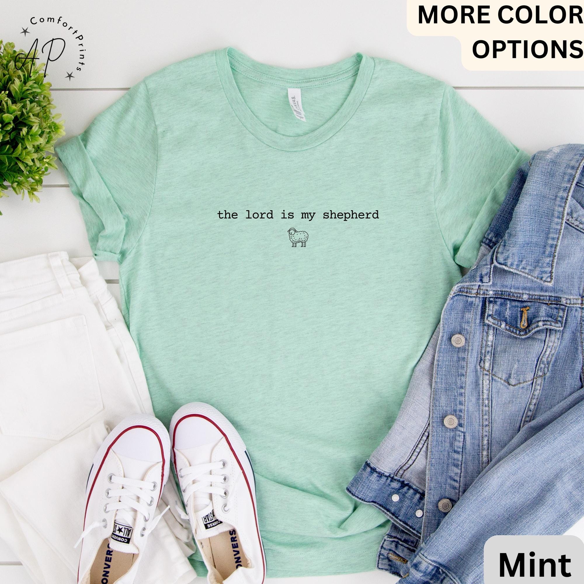 Bible Verse Comfort Colors® T-Shirt, Christian Shirt, The Lord Is My Shepherd Gift, Religious Mom