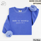 Bible Verse Comfort Colors® Sweatshirt, Made to Worship Psalm 95:1 Sweater, Faith Gift, Christian Mom