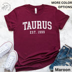 Custom Taurus Comfort Colors® T-Shirt, Personalized Taurus Horoscope Birth Year Shirt, Astrology Tee, Gift for Birthday Zodiac