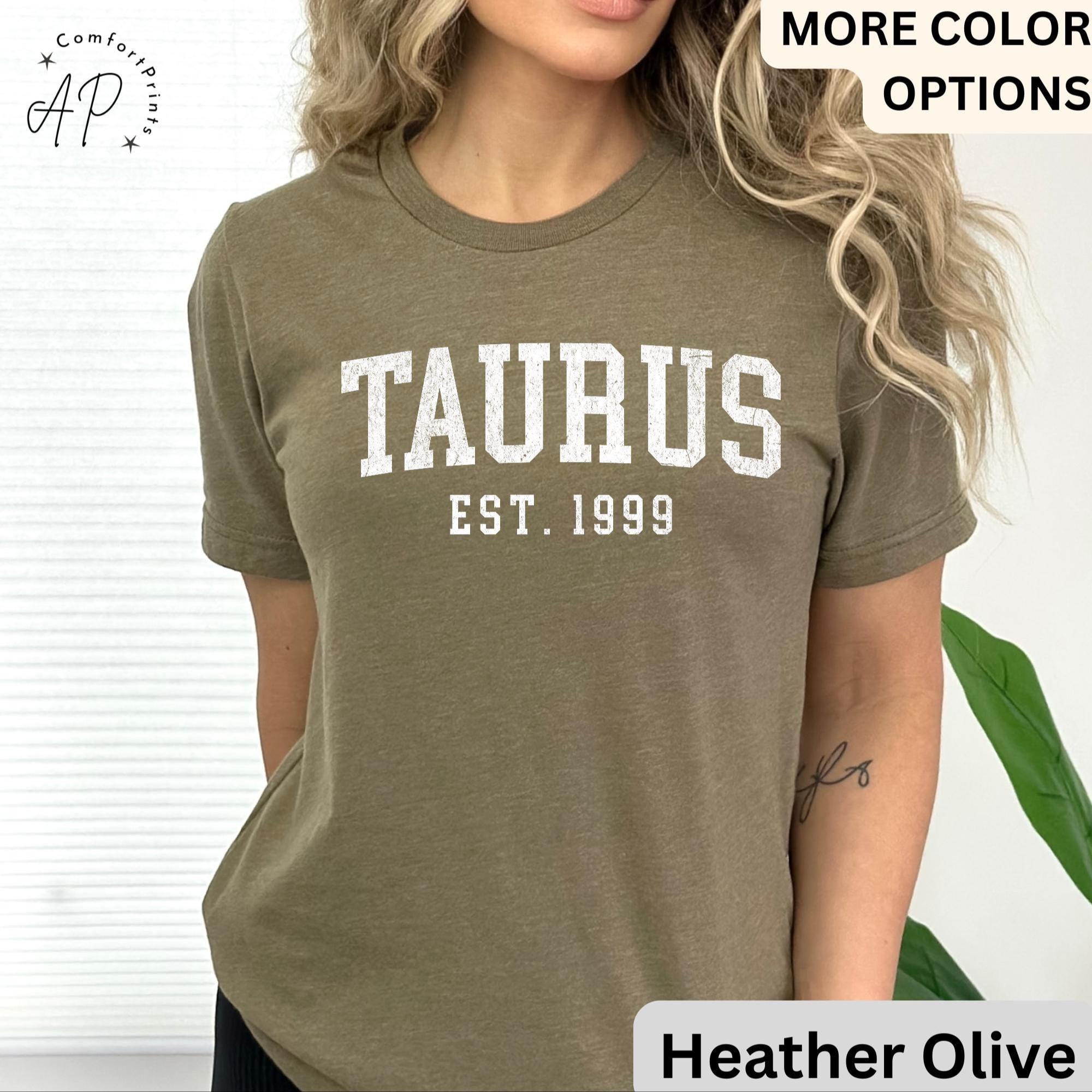 Custom Taurus Comfort Colors® T-Shirt, Personalized Taurus Horoscope Birth Year Shirt, Astrology Tee, Gift for Birthday Zodiac