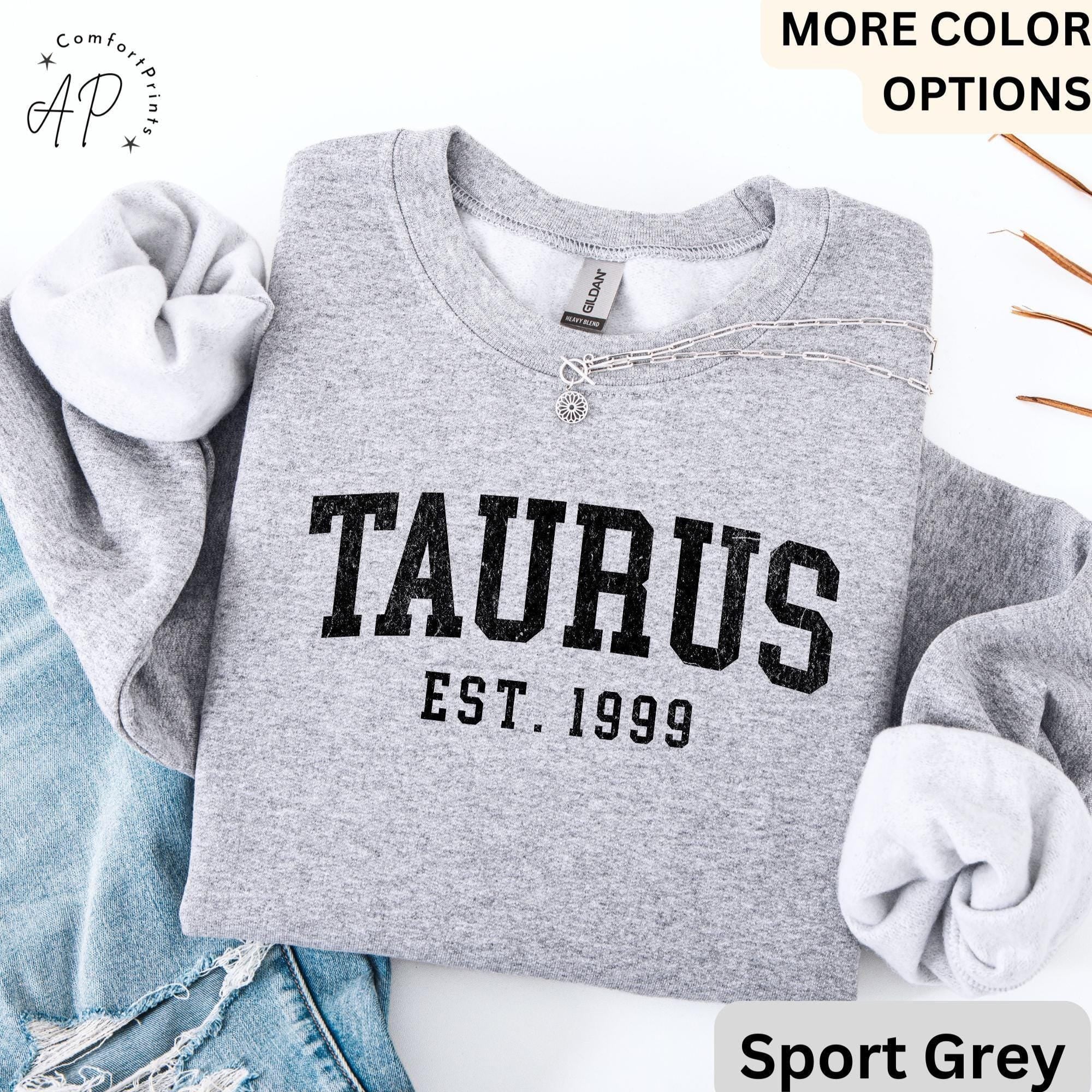 Custom Taurus Comfort Colors® Sweatshirt, Personalized Taurus Horoscope Birth Year Sweater, Astrology, Gift for Birthday Zodiac