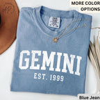 Custom Gemini Comfort Colors® T-Shirt, Personalized Gemini Horoscope Birth Year Shirt, Astrology Tee, Gift for Birthday Zodiac