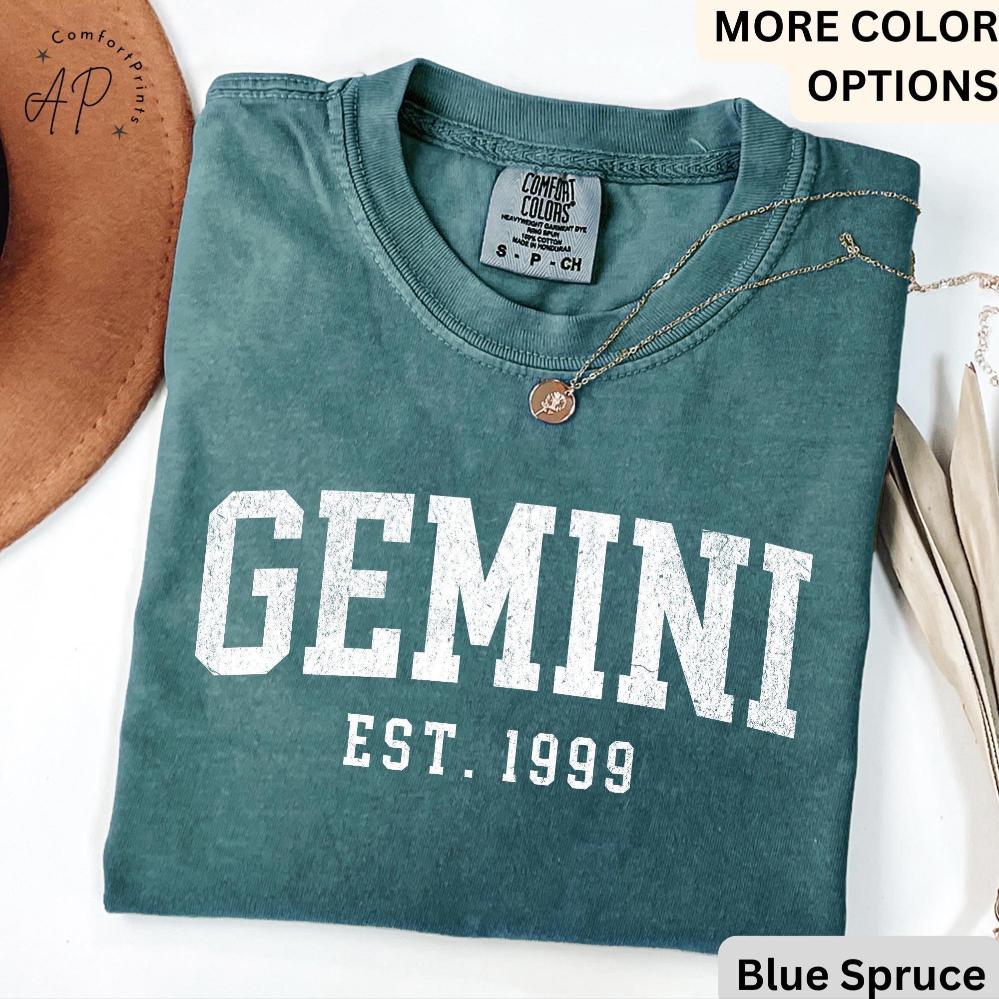 Custom Gemini Comfort Colors® T-Shirt, Personalized Gemini Horoscope Birth Year Shirt, Astrology Tee, Gift for Birthday Zodiac