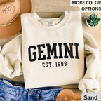 Custom Gemini Comfort Colors® Sweatshirt, Personalized Gemini Horoscope Birth Year Sweater, Astrology, Gift for Birthday Zodiac