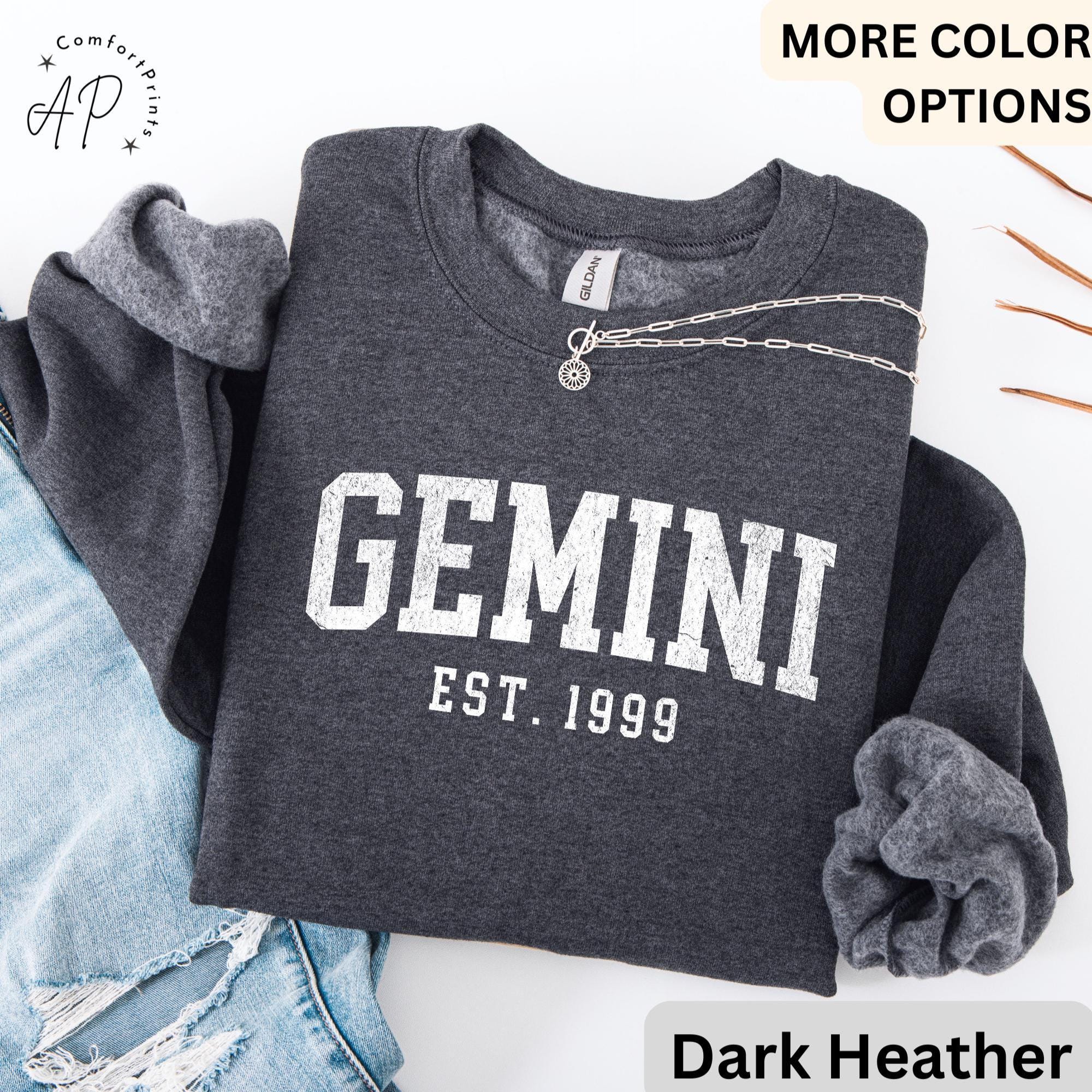 Custom Gemini Comfort Colors® Sweatshirt, Personalized Gemini Horoscope Birth Year Sweater, Astrology, Gift for Birthday Zodiac