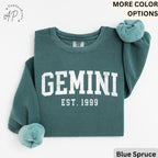 Custom Gemini Comfort Colors® Sweatshirt, Personalized Gemini Horoscope Birth Year Sweater, Astrology, Gift for Birthday Zodiac