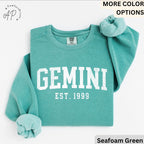 Custom Gemini Comfort Colors® Sweatshirt, Personalized Gemini Horoscope Birth Year Sweater, Astrology, Gift for Birthday Zodiac