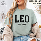Custom Leo Comfort Colors® T-Shirt, Personalized Leo Horoscope Birth Year Shirt, Astrology Tee, Gift for Birthday Zodiac