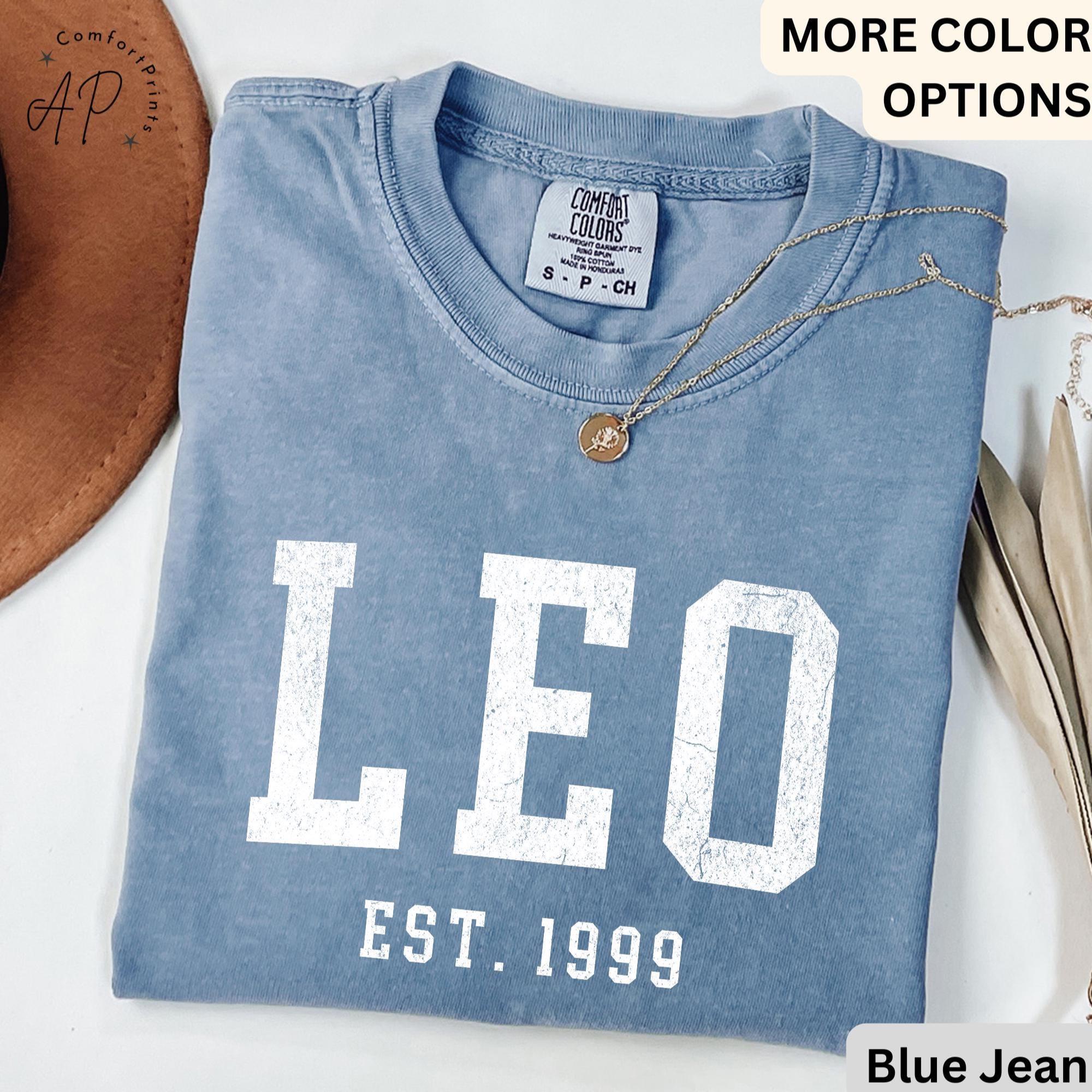 Custom Leo Comfort Colors® T-Shirt, Personalized Leo Horoscope Birth Year Shirt, Astrology Tee, Gift for Birthday Zodiac