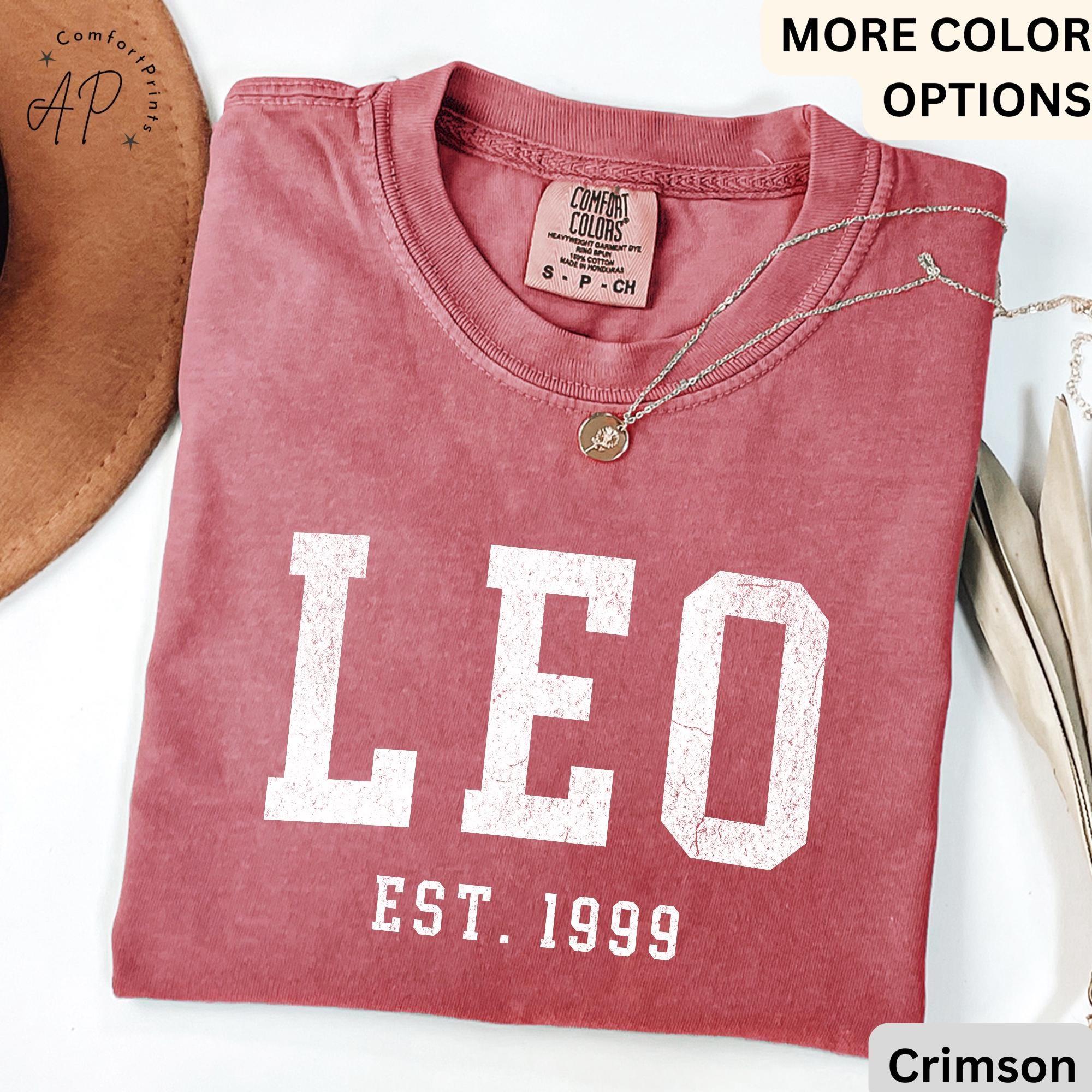 Custom Leo Comfort Colors® T-Shirt, Personalized Leo Horoscope Birth Year Shirt, Astrology Tee, Gift for Birthday Zodiac