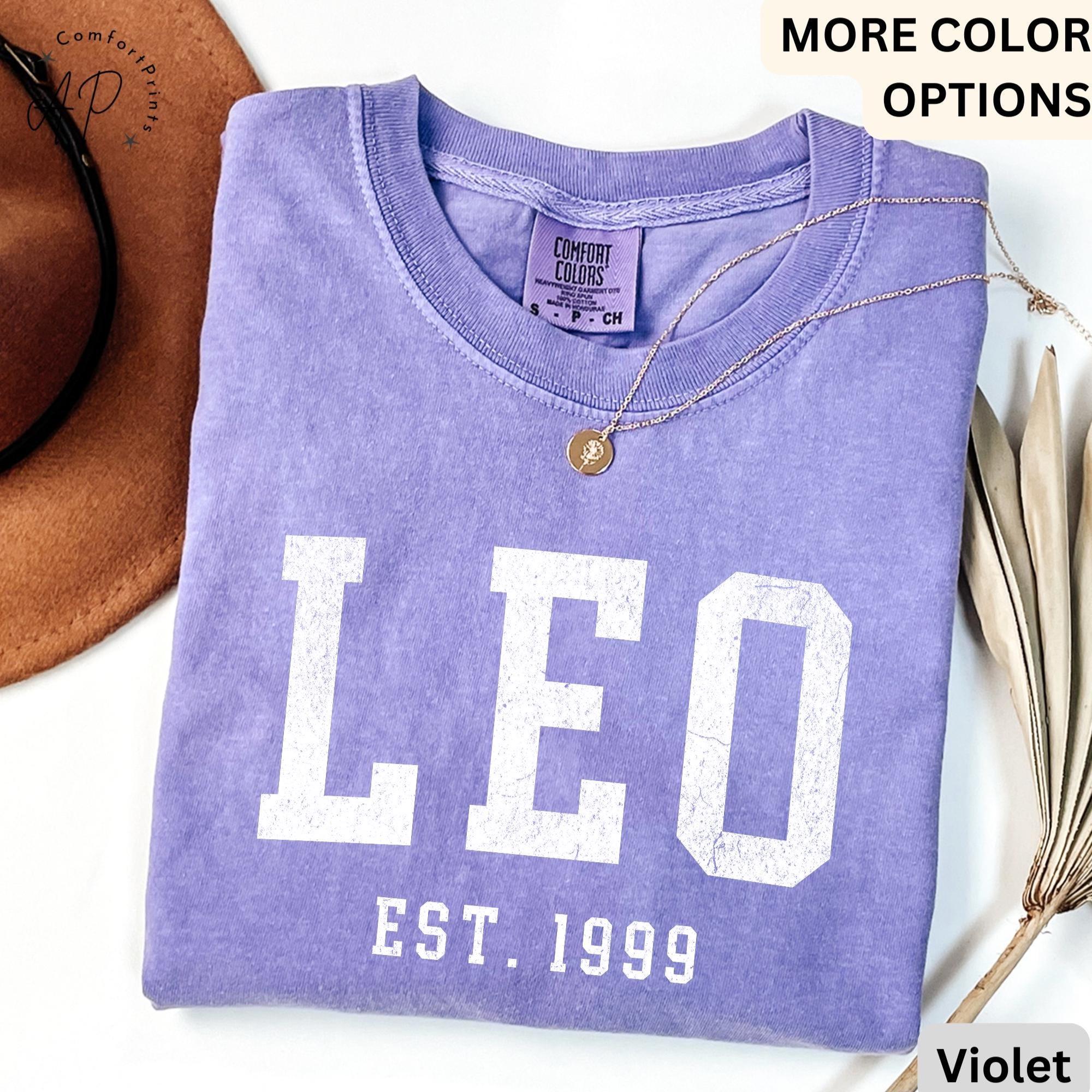 Custom Leo Comfort Colors® T-Shirt, Personalized Leo Horoscope Birth Year Shirt, Astrology Tee, Gift for Birthday Zodiac