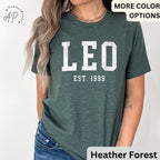 Custom Leo Comfort Colors® T-Shirt, Personalized Leo Horoscope Birth Year Shirt, Astrology Tee, Gift for Birthday Zodiac