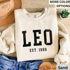 Custom Leo Comfort Colors® Sweatshirt, Personalized Leo Horoscope Birth Year Sweater, Astrology, Gift for Birthday Zodiac