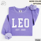 Custom Leo Comfort Colors® Sweatshirt, Personalized Leo Horoscope Birth Year Sweater, Astrology, Gift for Birthday Zodiac