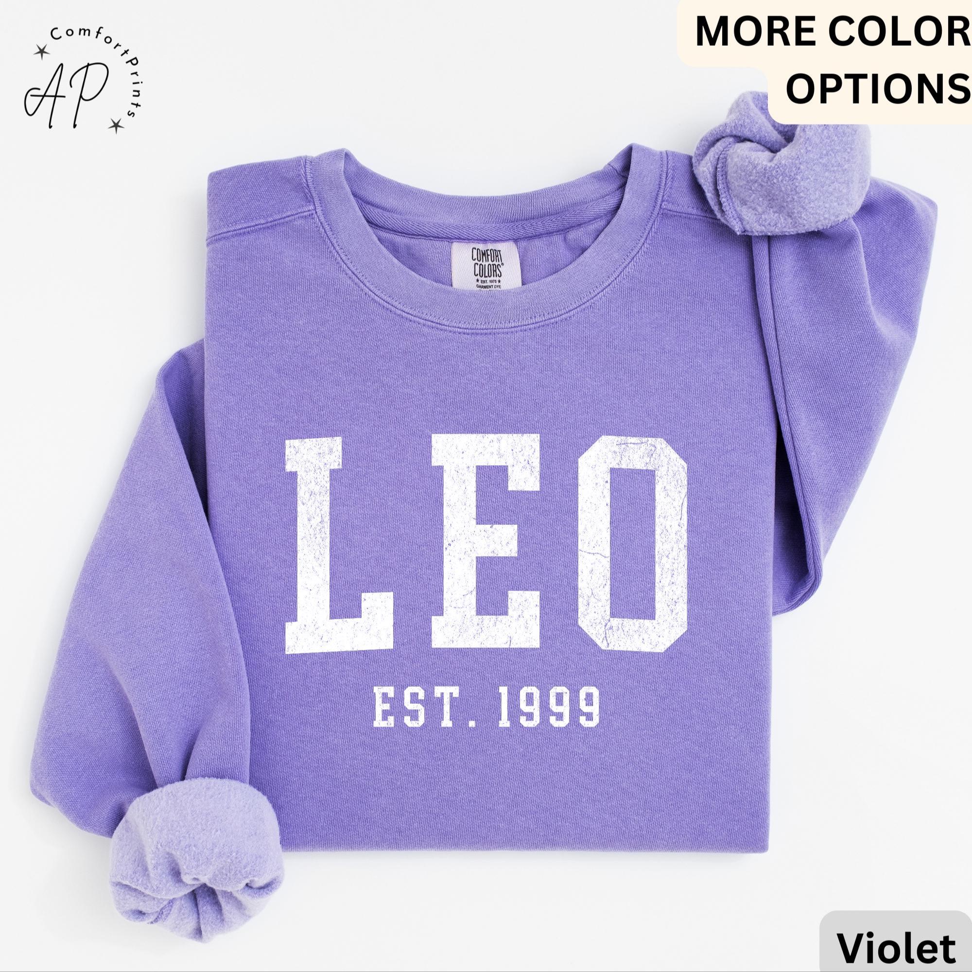 Custom Leo Comfort Colors® Sweatshirt, Personalized Leo Horoscope Birth Year Sweater, Astrology, Gift for Birthday Zodiac