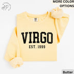 Custom Virgo Comfort Colors® Sweatshirt, Personalized Virgo Horoscope Birth Year Sweater, Astrology, Gift for Birthday Zodiac
