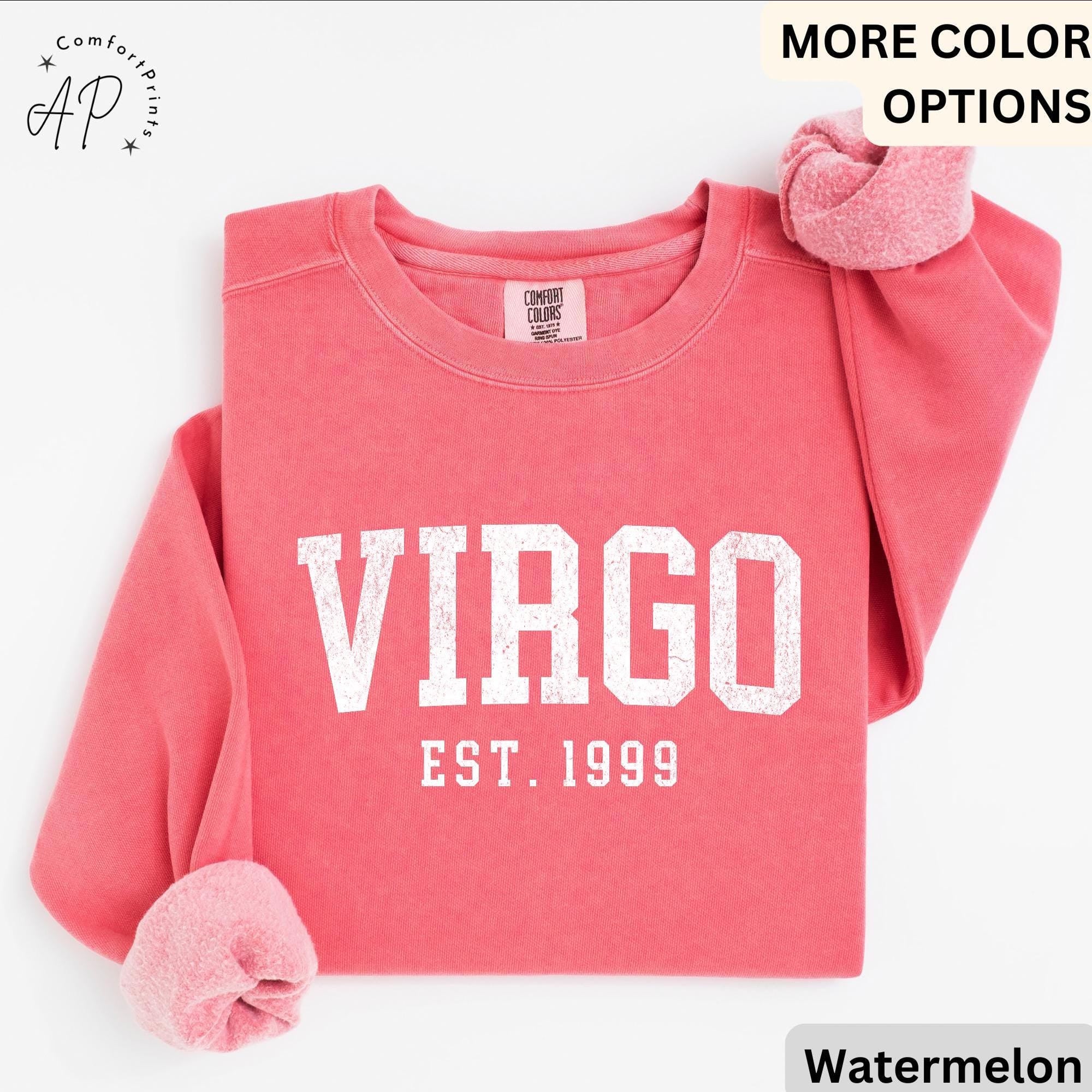 Custom Virgo Comfort Colors® Sweatshirt, Personalized Virgo Horoscope Birth Year Sweater, Astrology, Gift for Birthday Zodiac
