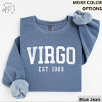 Custom Virgo Comfort Colors® Sweatshirt, Personalized Virgo Horoscope Birth Year Sweater, Astrology, Gift for Birthday Zodiac