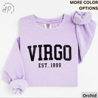 Custom Virgo Comfort Colors® Sweatshirt, Personalized Virgo Horoscope Birth Year Sweater, Astrology, Gift for Birthday Zodiac