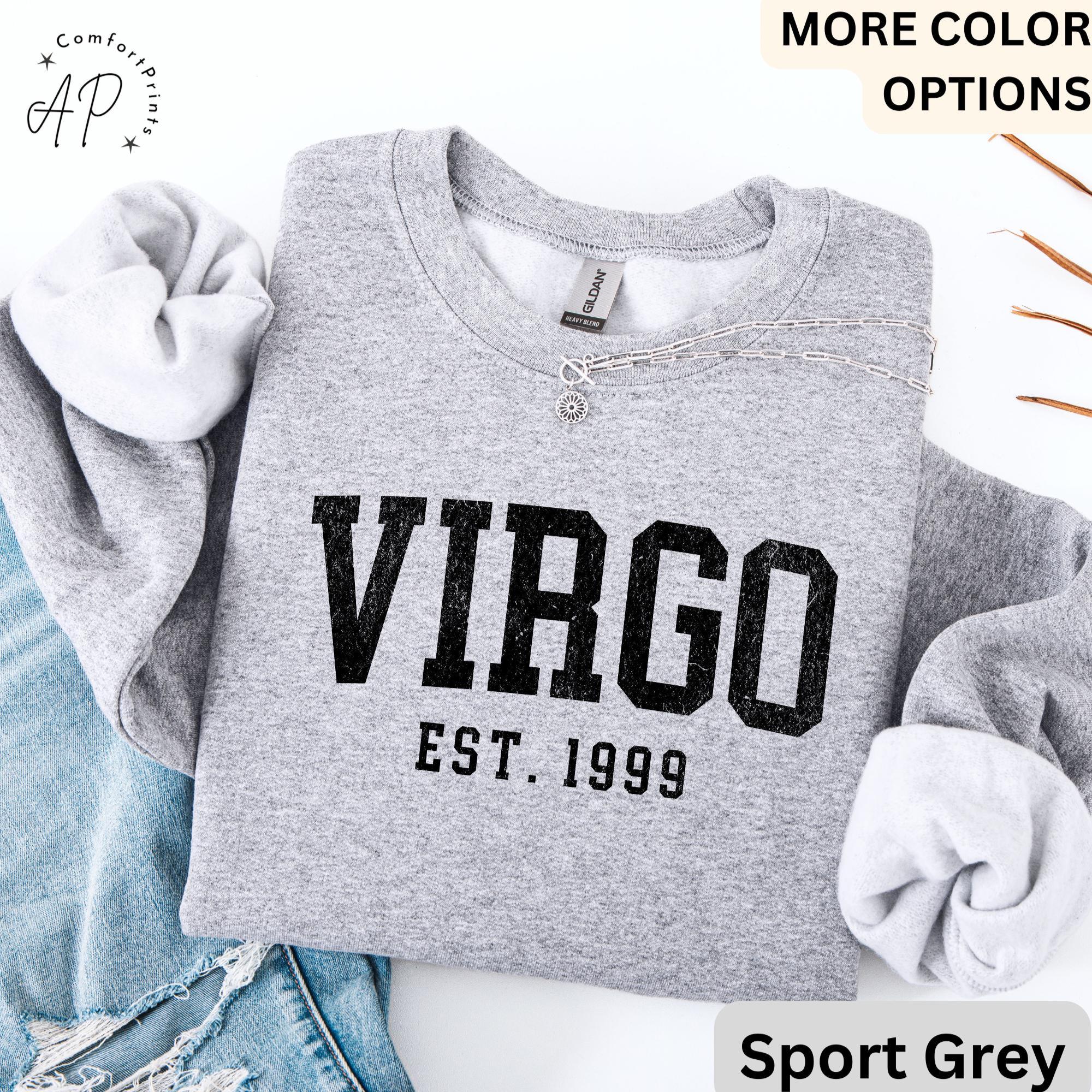 Custom Virgo Comfort Colors® Sweatshirt, Personalized Virgo Horoscope Birth Year Sweater, Astrology, Gift for Birthday Zodiac