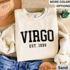 Custom Virgo Comfort Colors® Sweatshirt, Personalized Virgo Horoscope Birth Year Sweater, Astrology, Gift for Birthday Zodiac