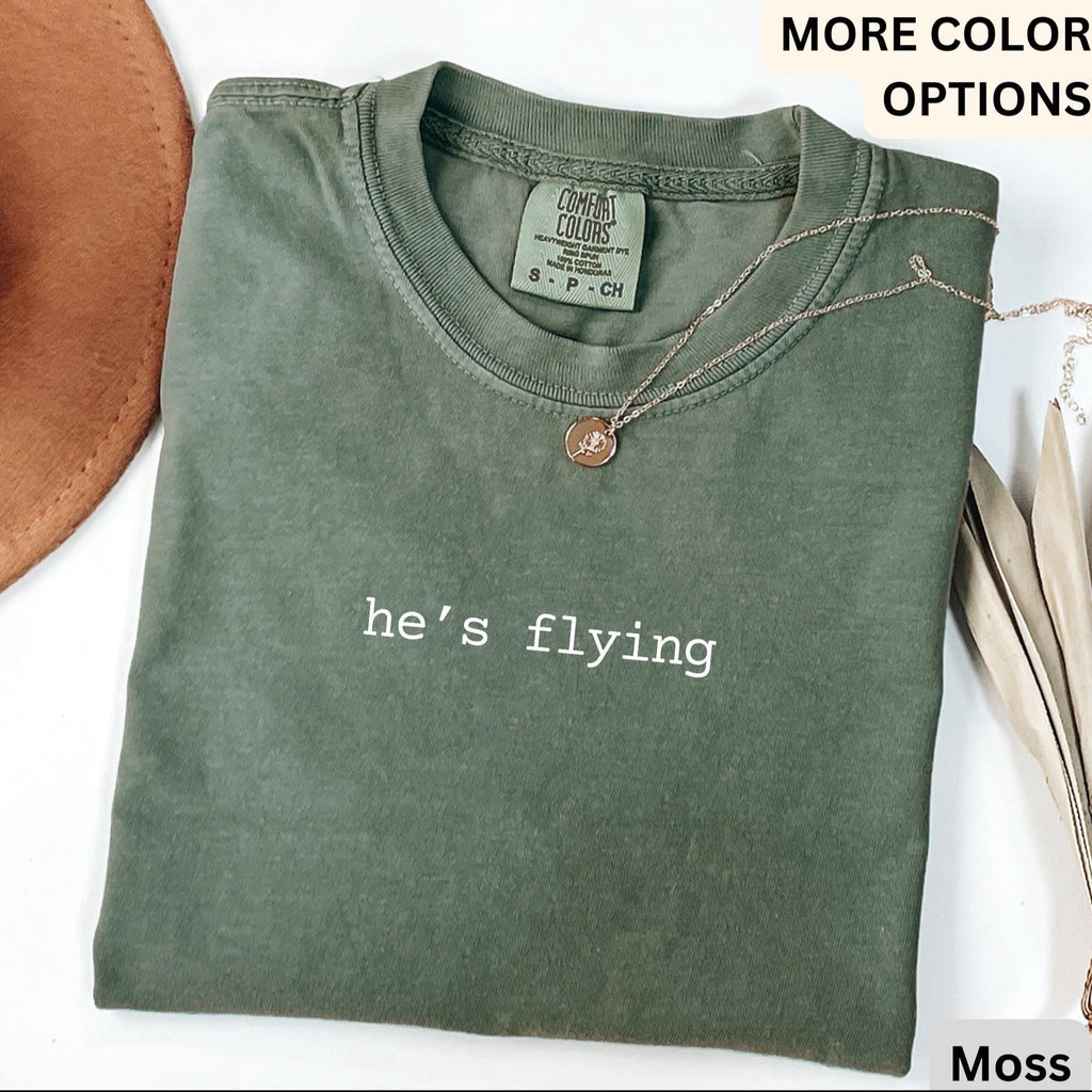 Pilot Wife Comfort Colors® T-Shirt, He's Flying Shirt, Pilot Girlfriend Tee, Gift for Pilot Fiancé