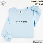 Pilot Wife Comfort Colors® Sweatshirt, He's Flying Sweater, Pilot Girlfriend, Gift for Pilot Fiancé