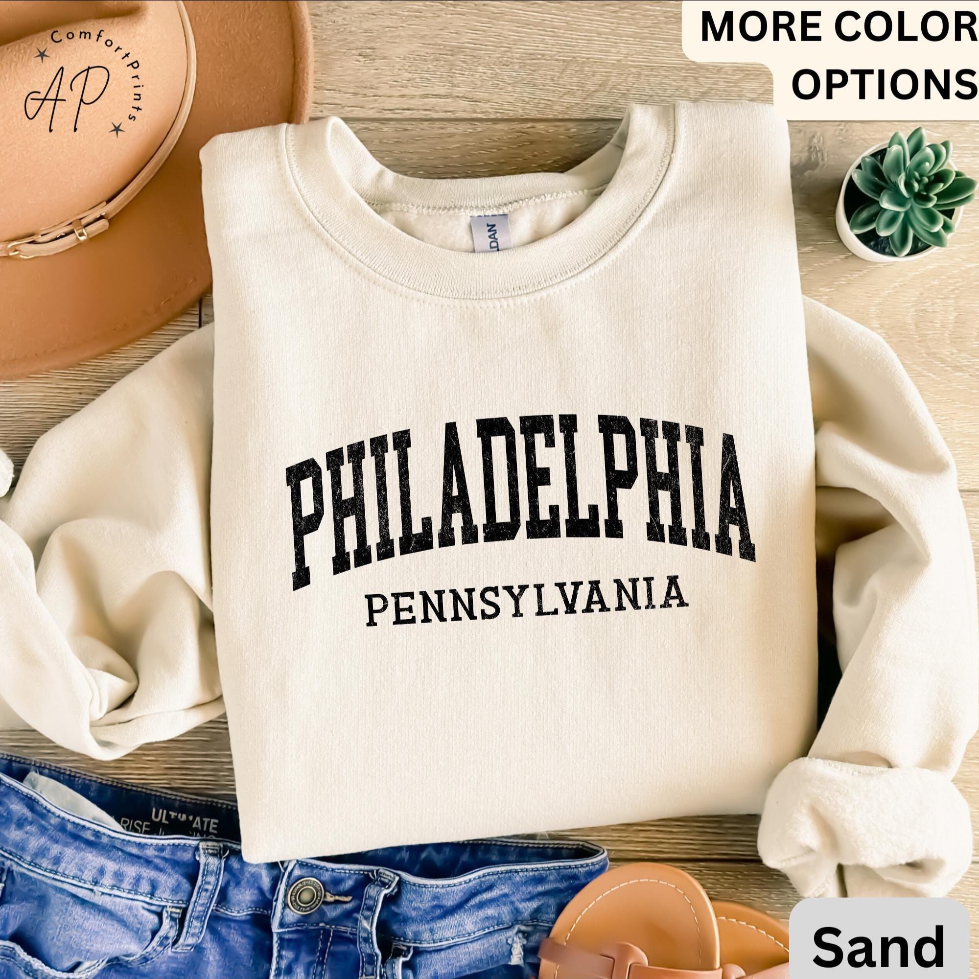 Philadelphia Pennsylvania Comfort Colors® Sweatshirt, Philly Souvenir Sweater, Philadelphia PA Travel Gift