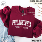 Philadelphia Pennsylvania Comfort Colors® Sweatshirt, Philly Souvenir Sweater, Philadelphia PA Travel Gift