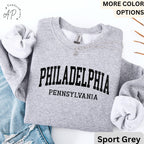 Philadelphia Pennsylvania Comfort Colors® Sweatshirt, Philly Souvenir Sweater, Philadelphia PA Travel Gift