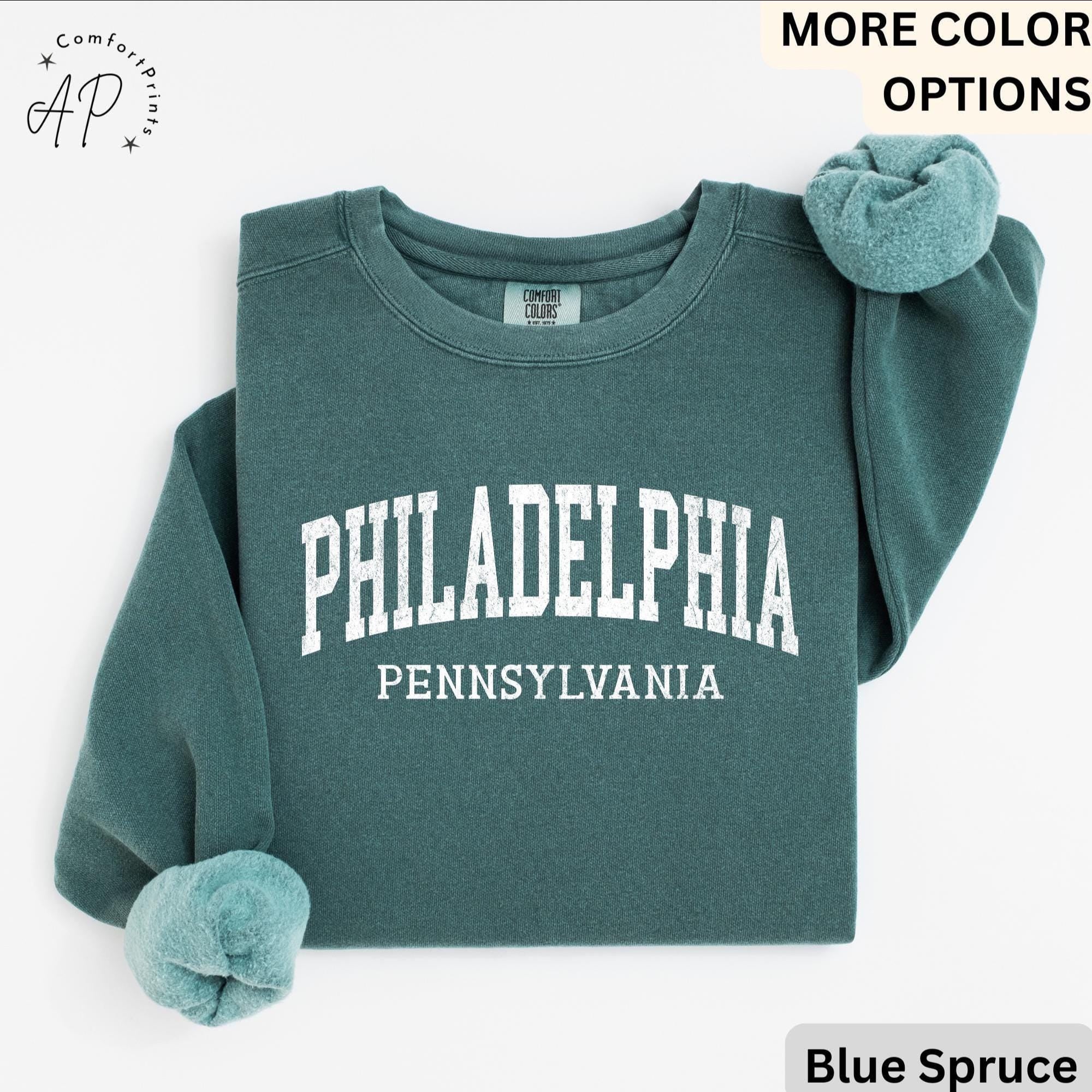 Philadelphia Pennsylvania Comfort Colors® Sweatshirt, Philly Souvenir Sweater, Philadelphia PA Travel Gift