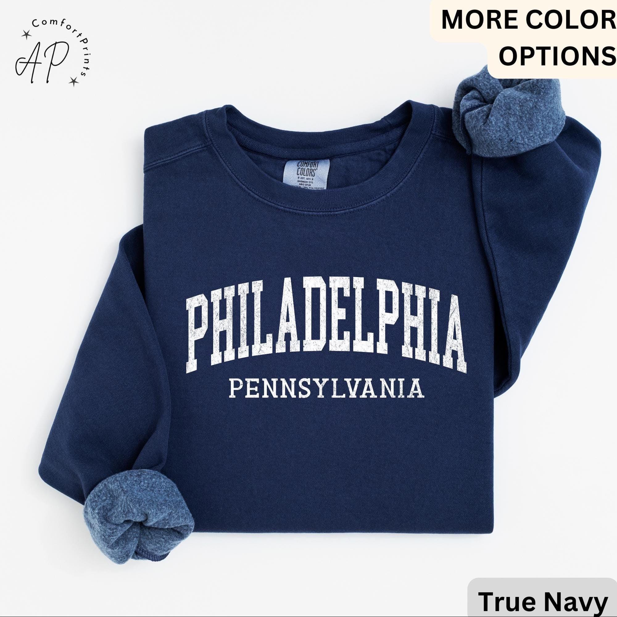 Philadelphia Pennsylvania Comfort Colors® Sweatshirt, Philly Souvenir Sweater, Philadelphia PA Travel Gift