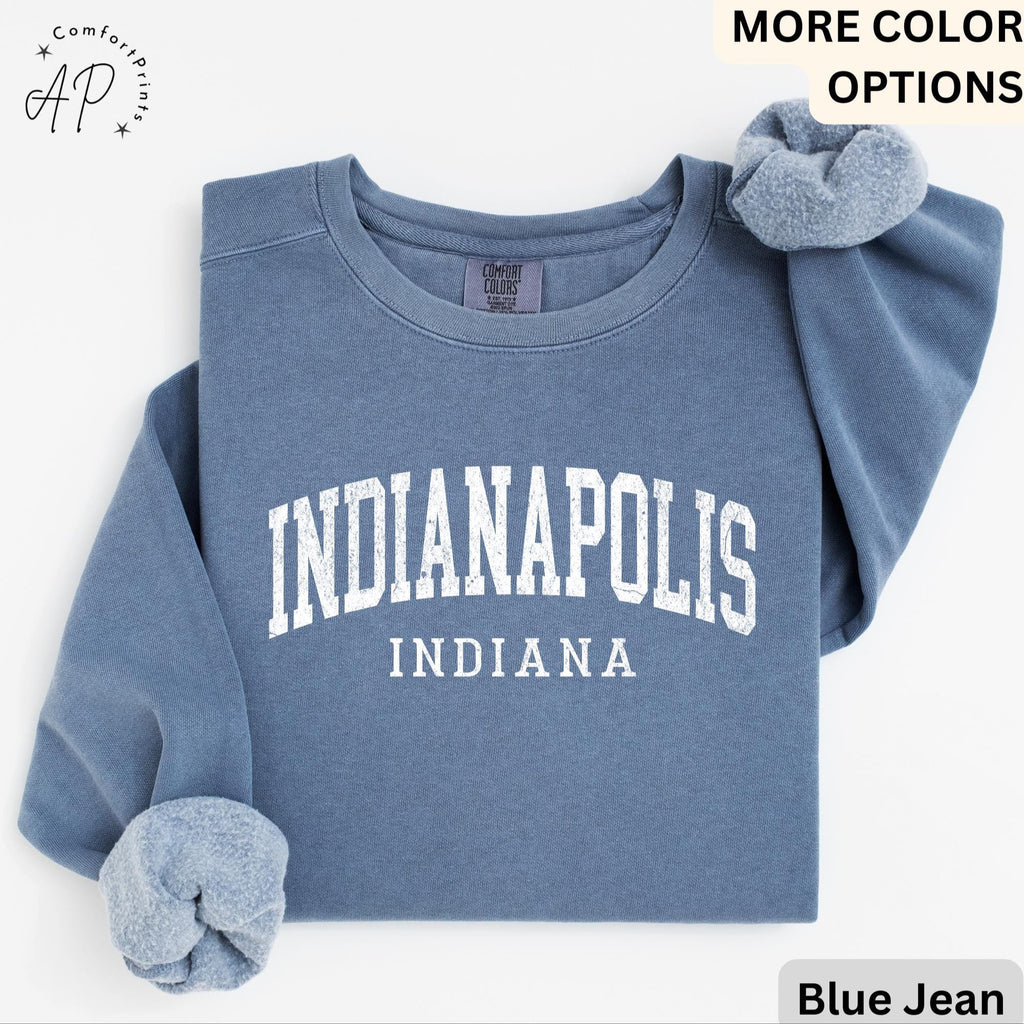 Indianapolis Comfort Colors® Sweatshirt, Indianapolis Indiana Souvenir Sweater, Gift for Indianapolis Traveler