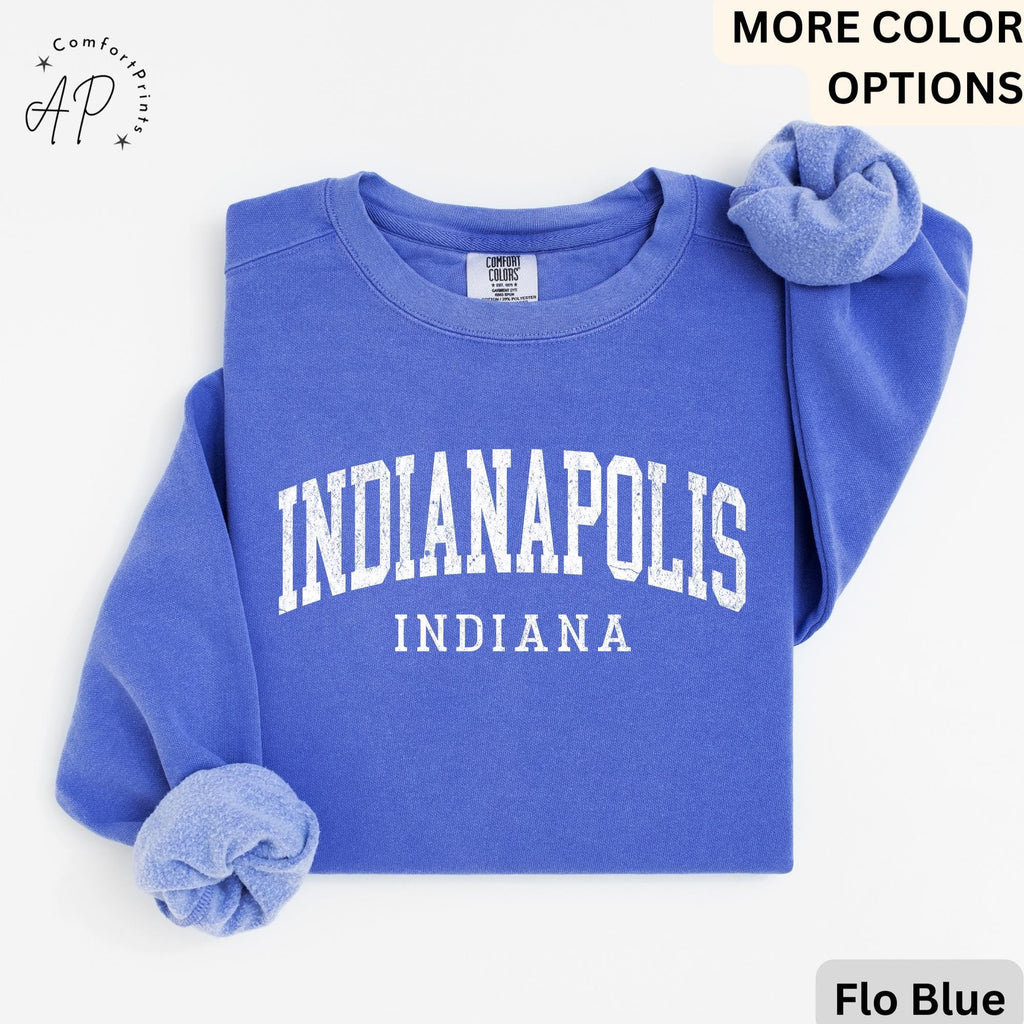 Indianapolis Comfort Colors® Sweatshirt, Indianapolis Indiana Souvenir Sweater, Gift for Indianapolis Traveler