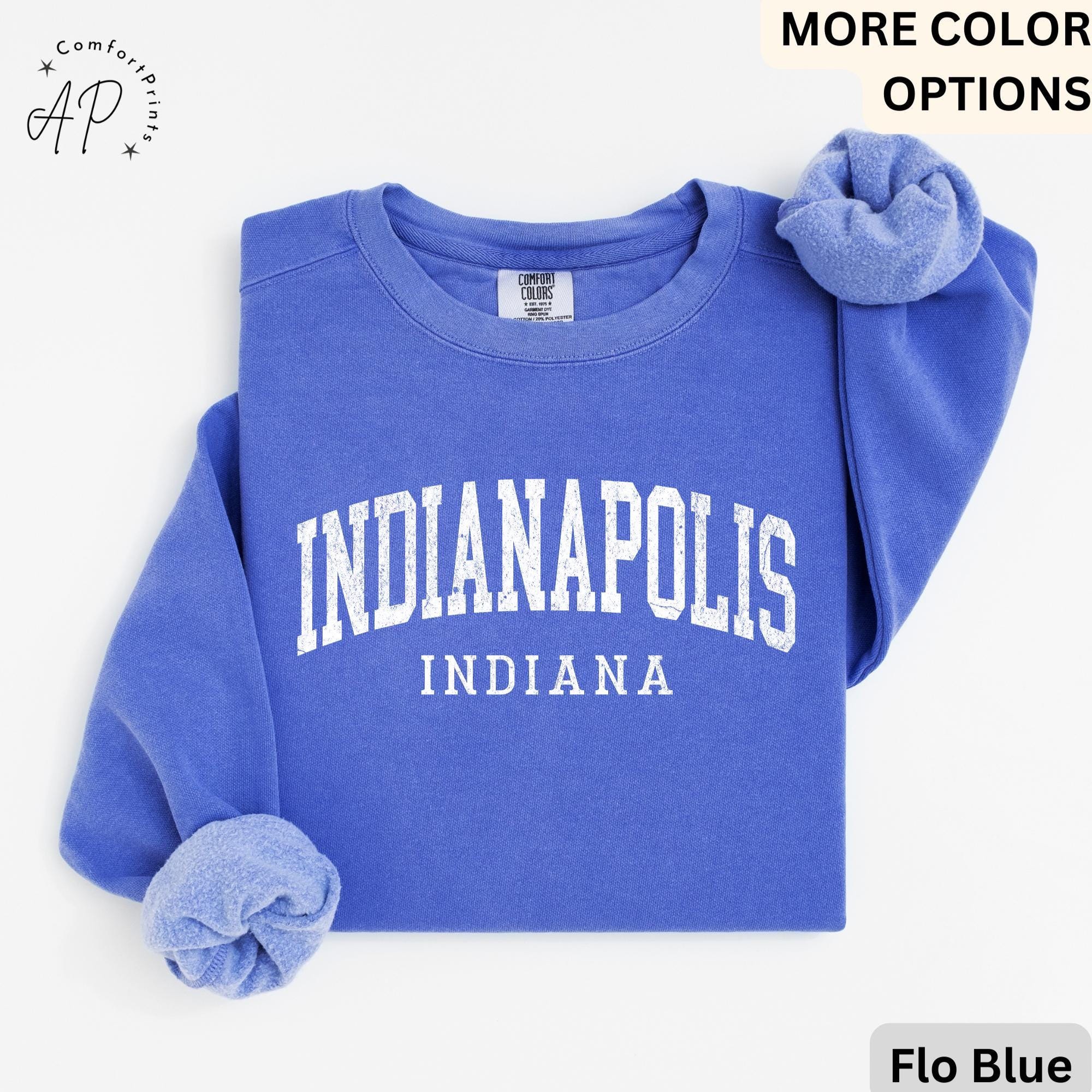Indianapolis Comfort Colors® Sweatshirt, Indianapolis Indiana Souvenir Sweater, Gift for Indianapolis Traveler