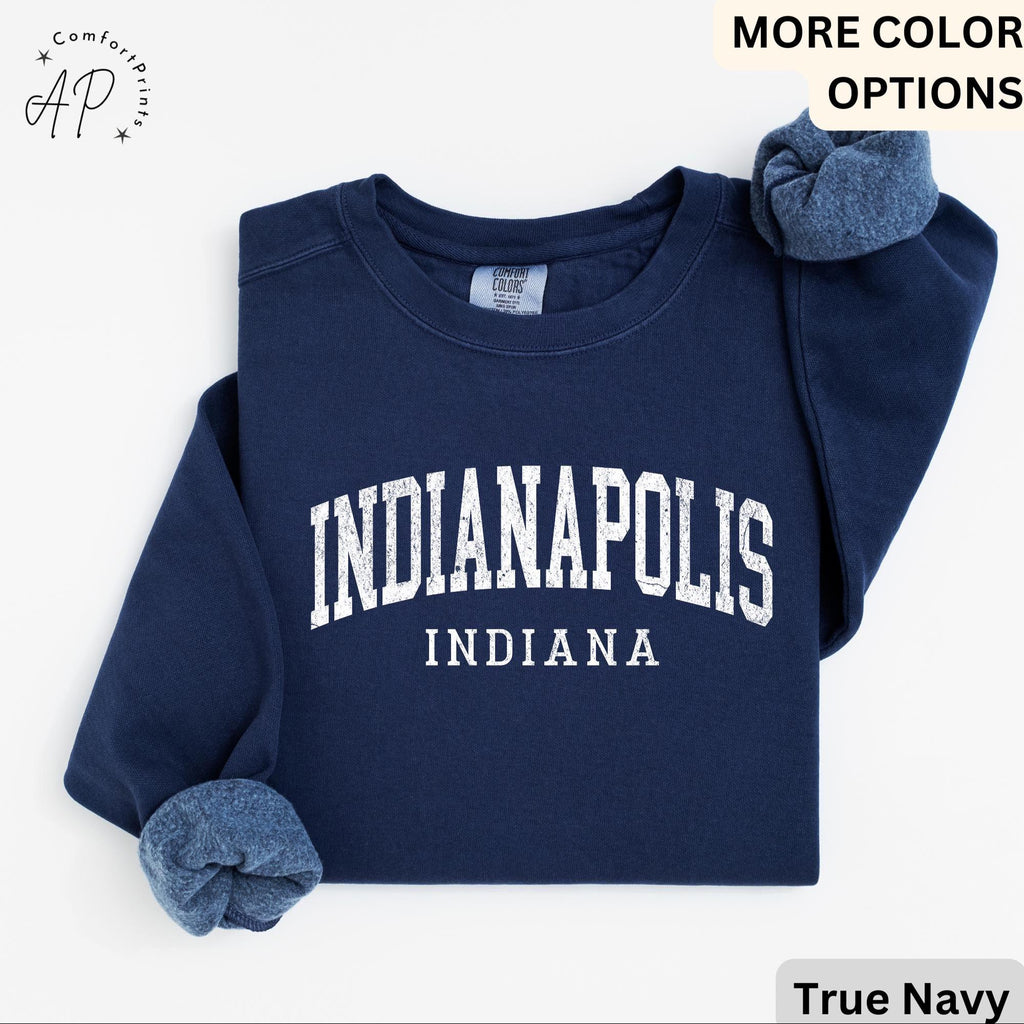 Indianapolis Comfort Colors® Sweatshirt, Indianapolis Indiana Souvenir Sweater, Gift for Indianapolis Traveler