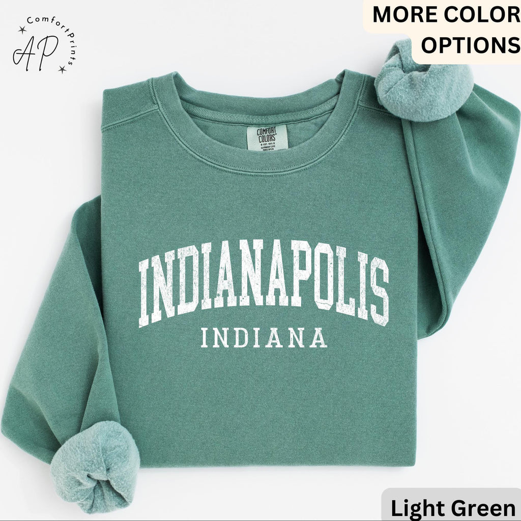 Indianapolis Comfort Colors® Sweatshirt, Indianapolis Indiana Souvenir Sweater, Gift for Indianapolis Traveler