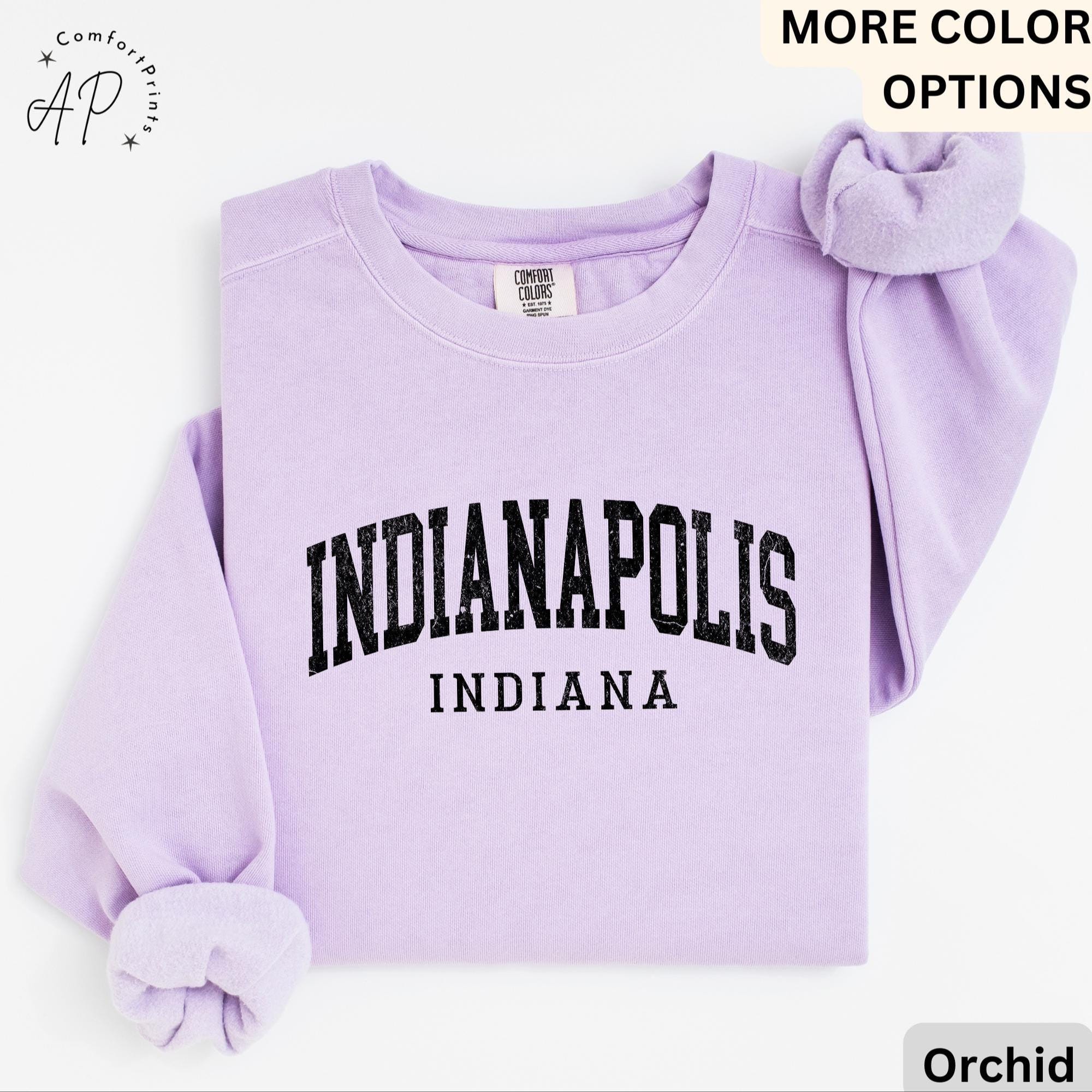 Indianapolis Comfort Colors® Sweatshirt, Indianapolis Indiana Souvenir Sweater, Gift for Indianapolis Traveler