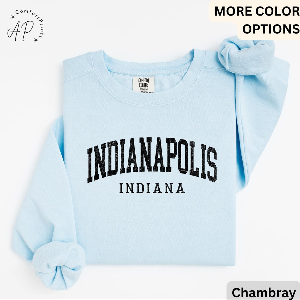 Indianapolis Comfort Colors® Sweatshirt, Indianapolis Indiana Souvenir Sweater, Gift for Indianapolis Traveler
