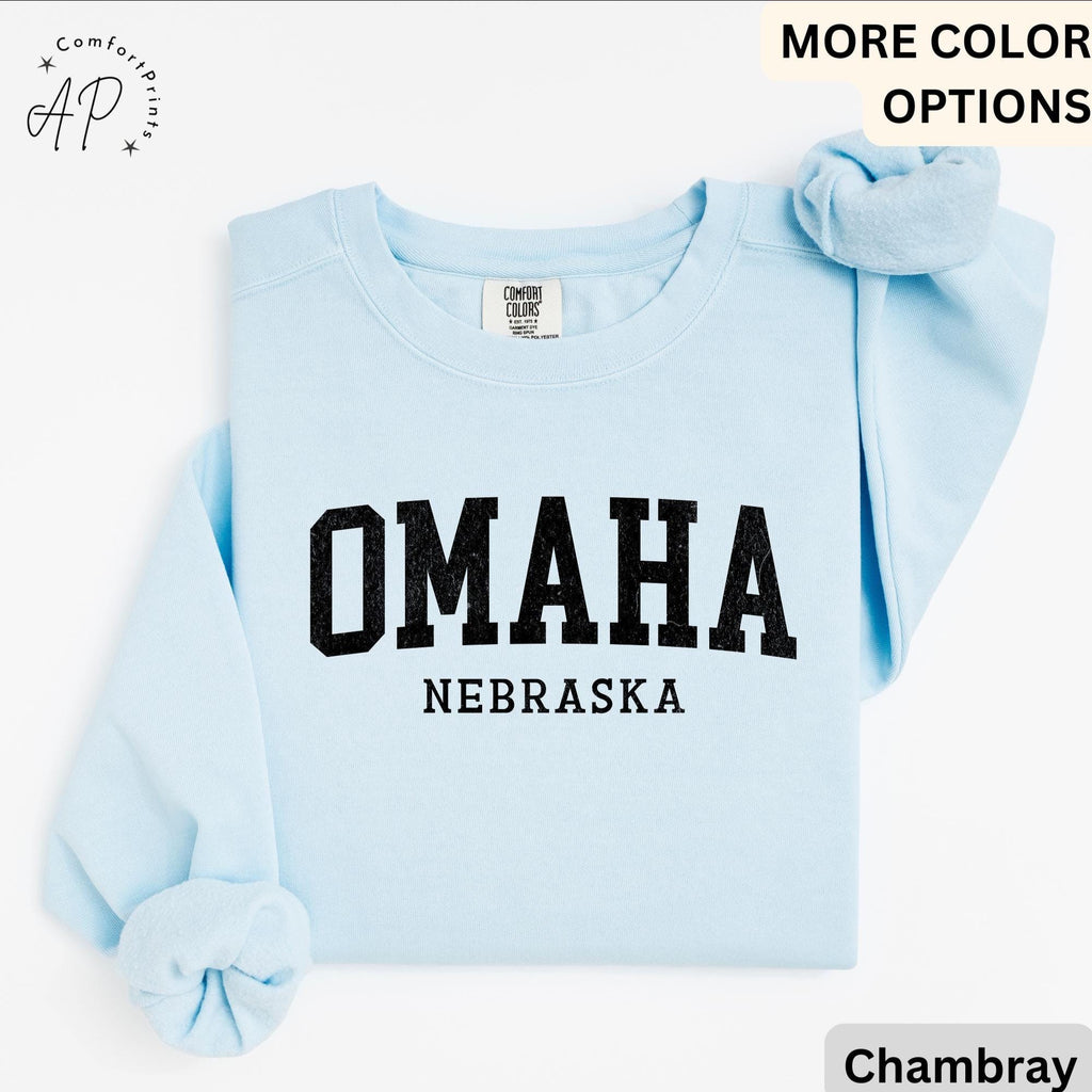 Omaha Comfort Colors® Sweater, Omaha Nebraska Souvenir Sweatshirt, Gift for Omaha Traveler