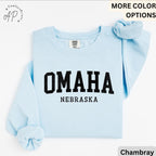 Omaha Comfort Colors® Sweater, Omaha Nebraska Souvenir Sweatshirt, Gift for Omaha Traveler