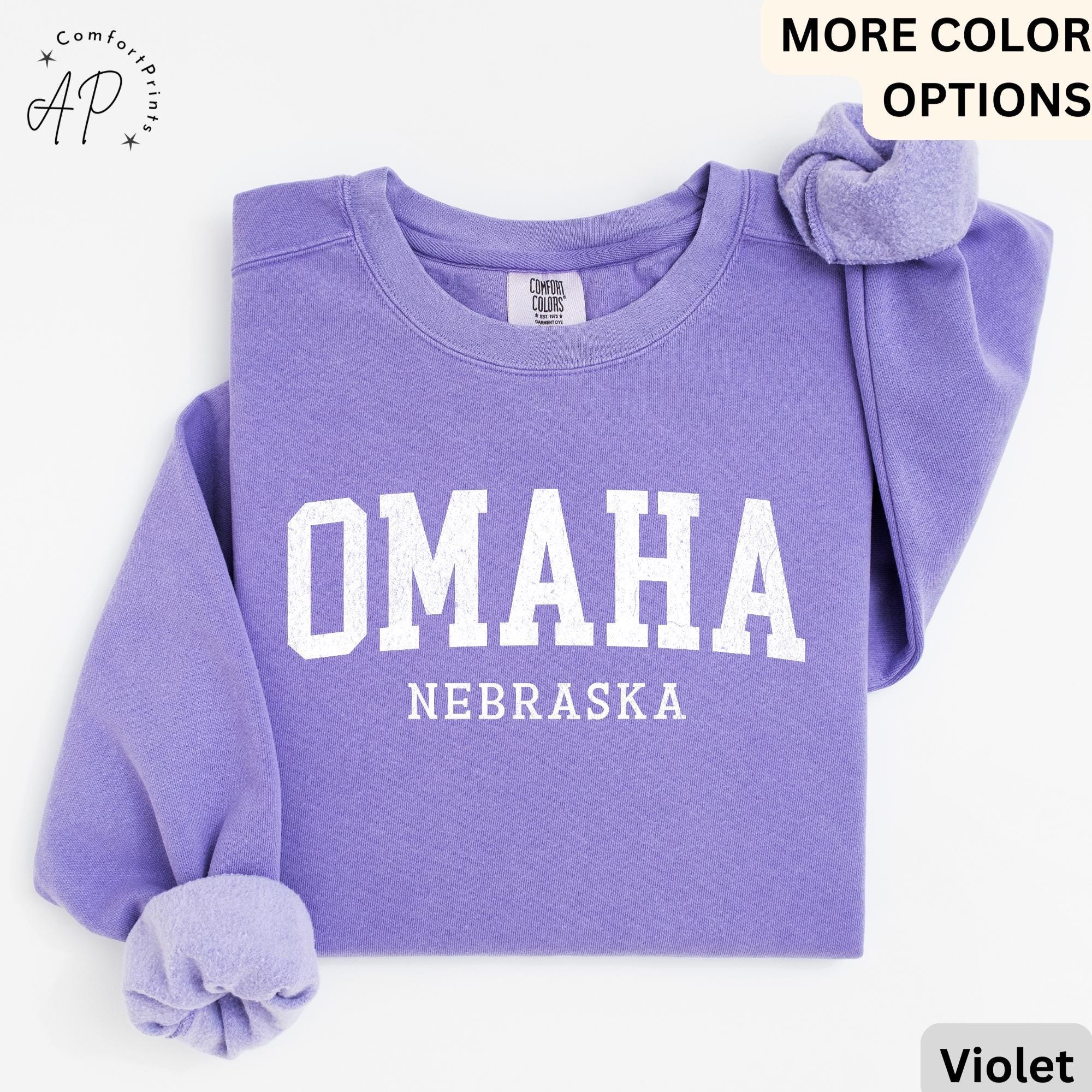 Omaha Comfort Colors® Sweater, Omaha Nebraska Souvenir Sweatshirt, Gift for Omaha Traveler