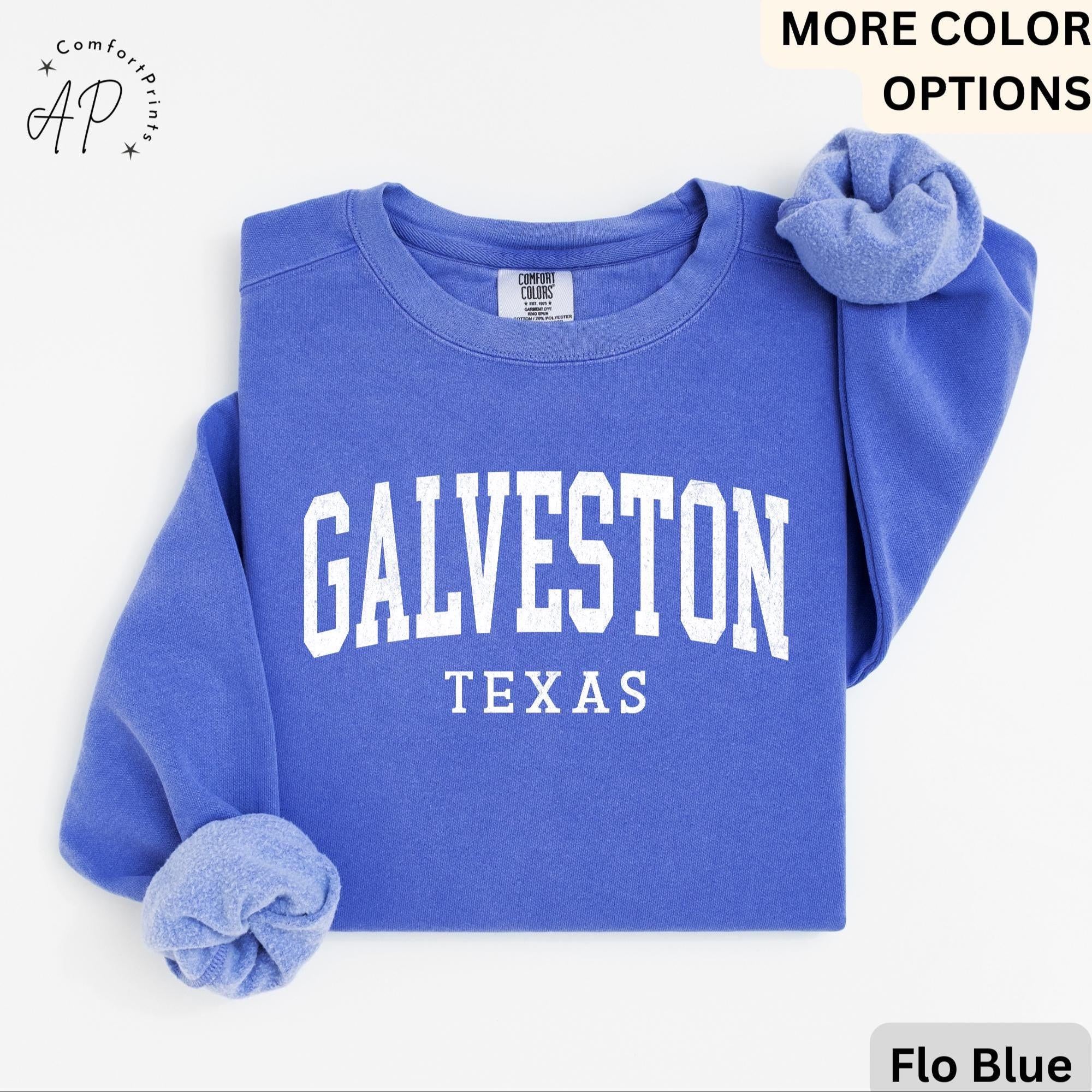 Galveston Comfort Colors® T-Shirt, Galveston Texas Souvenir Shirt, Gift for Galveston Traveler Sweatshirt, Galveston Long-Sleeve Shirt