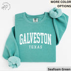 Galveston Comfort Colors® Sweatshirt, Galveston Texas Souvenir Sweater, Gift for Galveston Traveler T-Shirt, Galveston Long-Sleeve Shirt