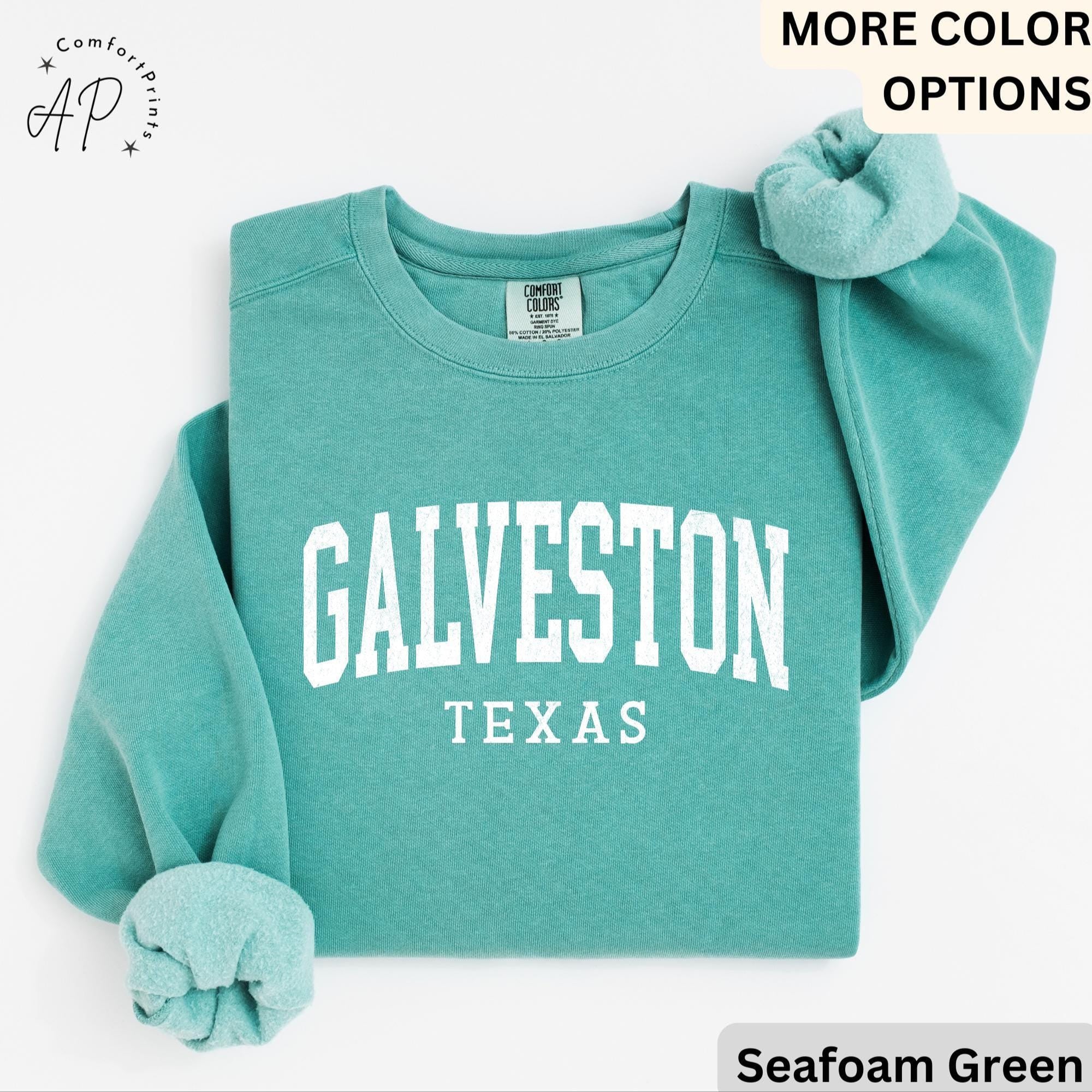 Galveston Comfort Colors® Sweatshirt, Galveston Texas Souvenir Sweater, Gift for Galveston Traveler T-Shirt, Galveston Long-Sleeve Shirt