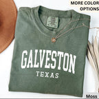 Galveston Comfort Colors® Sweatshirt, Galveston Texas Souvenir Sweater, Gift for Galveston Traveler T-Shirt, Galveston Long-Sleeve Shirt