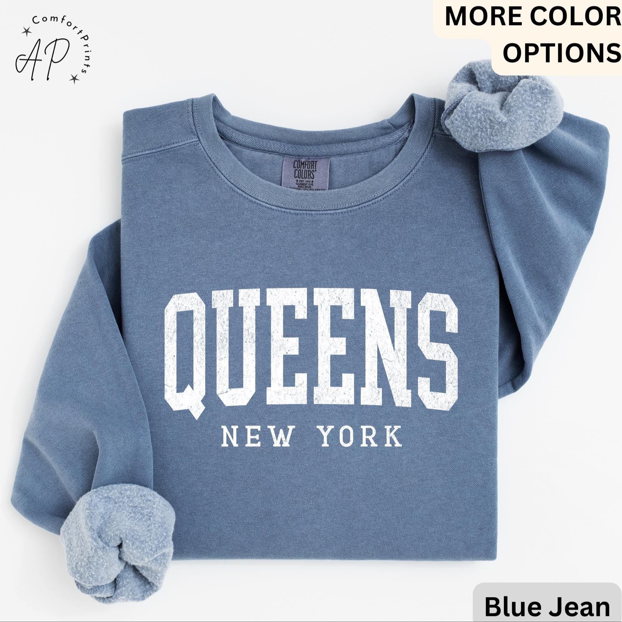 Queens New York Comfort Colors® Sweatshirt, Queens NYC Souvenir Sweater, Gift for Queens Traveler T-Shirt, Queens NY Long-Sleeve Shirt